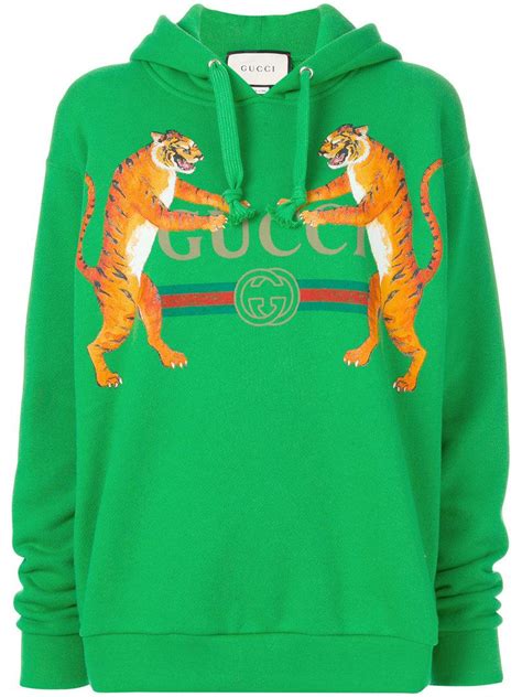 gucci green tiger hoodie|gucci slides with tiger.